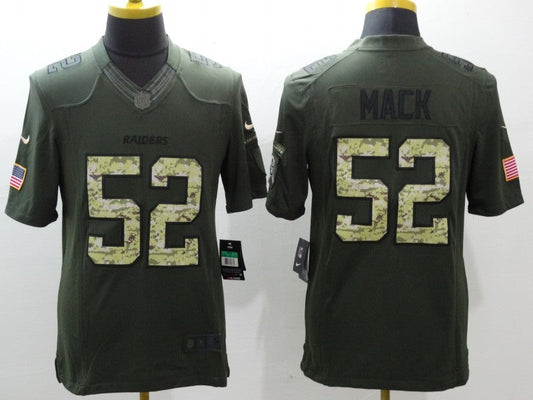 Men's Las Vegas Raiders Khalil Mack #52 Army Green Game Jersey