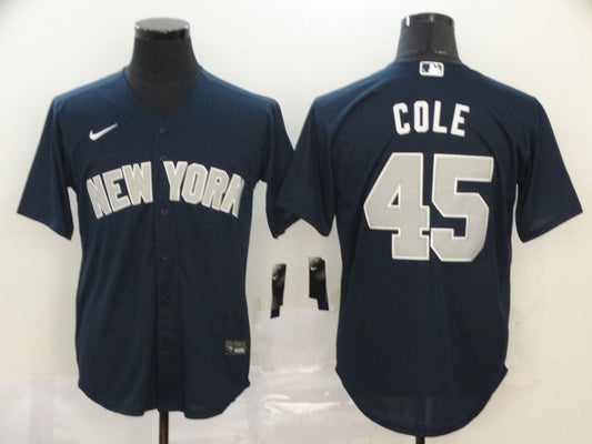 Men's New York Yankees Gerrit Cole #45 Navy Replica Baseball Jersey