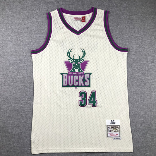 Men's Milwaukee Bucks Giannis Antetokounmpo #34 Cream Chainstitch Swingman Jersey