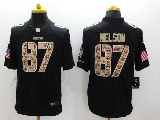 Men's Green Bay Packers Jordy Nelson #87 Black Game Jersey