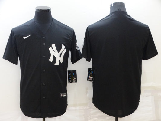 Men's New York Yankees Black Replica Blank Jersey