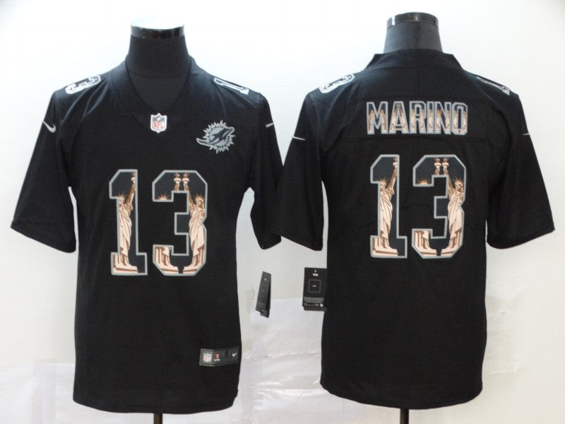 Men's Miami Dolphins #13 Dan Marino Black Alternate Game Jersey