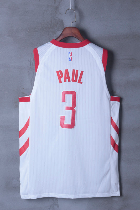 Men's Houston Rockets Chris Paul #3 NBA White Player Jersey