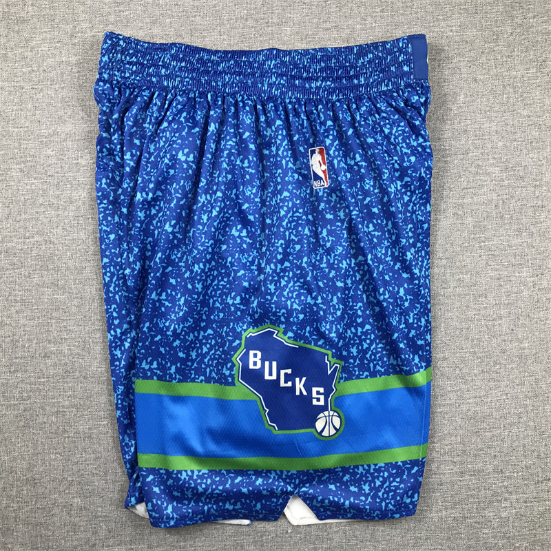 Men's Milwaukee Bucks Blue 2023/24 Swingman City Edition Shorts