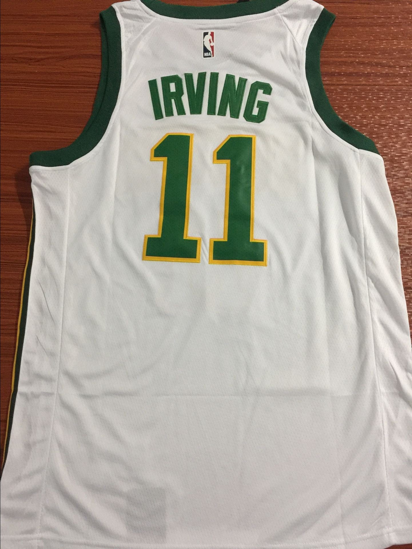 Men's Boston Celtics Kyrie Irving #11 NBA White Swingman Jersey