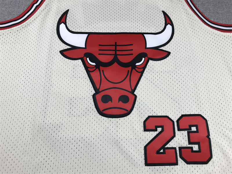 Men's Chicago Bulls Michael Jordan #23 Cream Hardwood Classics Swingman Jersey