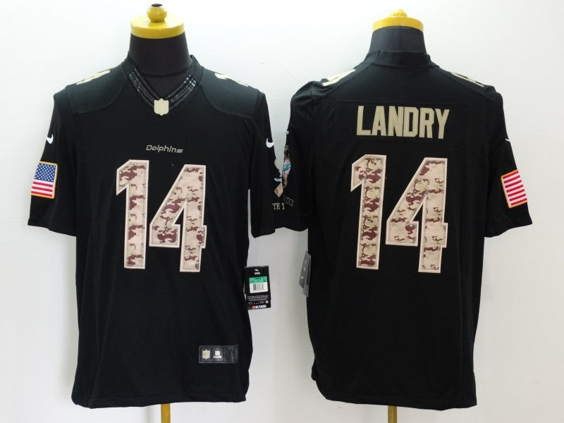 Men's Miami Dolphins Jarvis Landry #14 Black Game Player Jersey