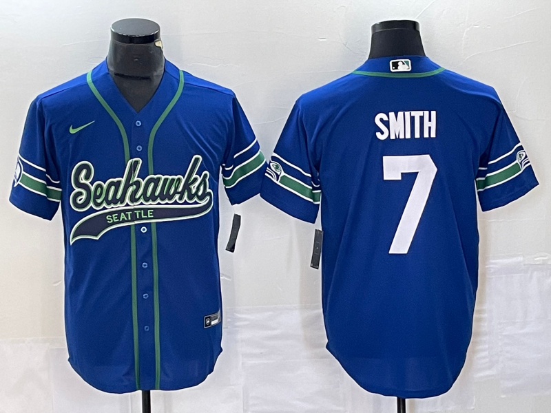 Men's Seattle Seahawks Geno Smith #7 Royal Alternate Legend Player Jersey Joint Edition