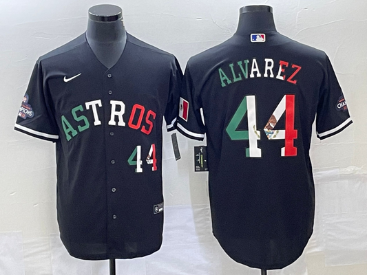 Men's Houston Astros Yordan Alvarez #44 Black Alternate Replica Player Jersey