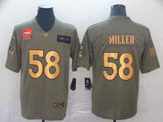 Men's Denver Broncos Von Miller #58 Brown Authentic Game Jersey