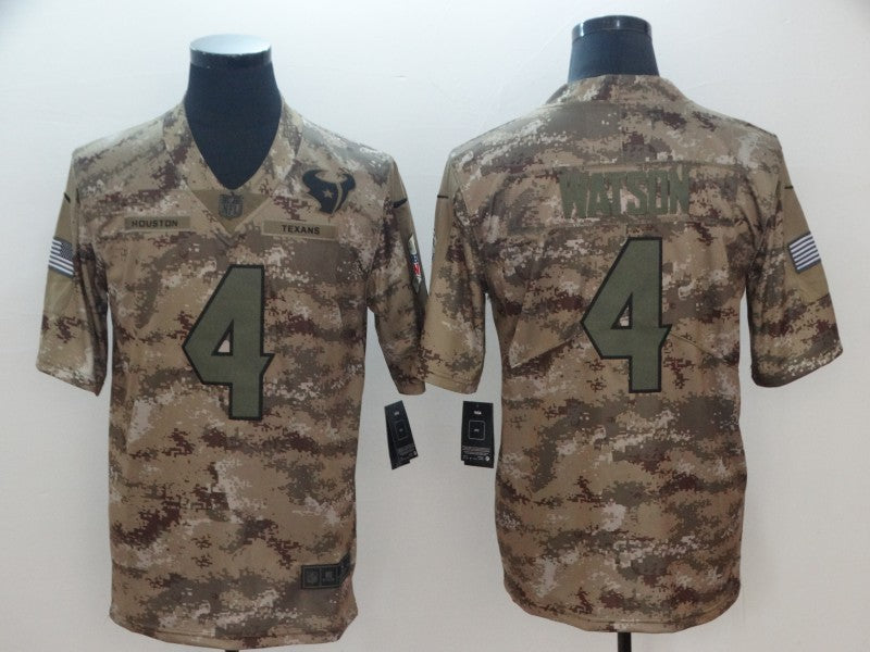 Men's Houston Texans Deshaun Watson #4 Camouflage Game Jersey