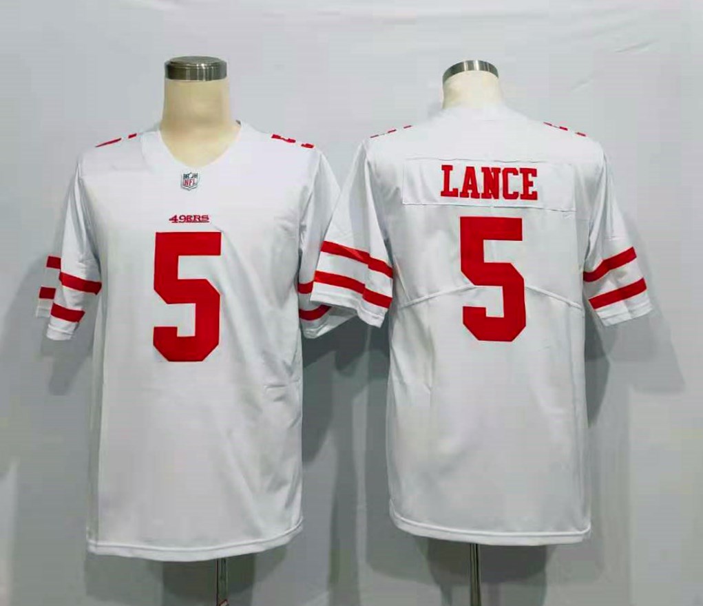 Men's San Francisco 49ers Trey Lance #5 White Game Jersey