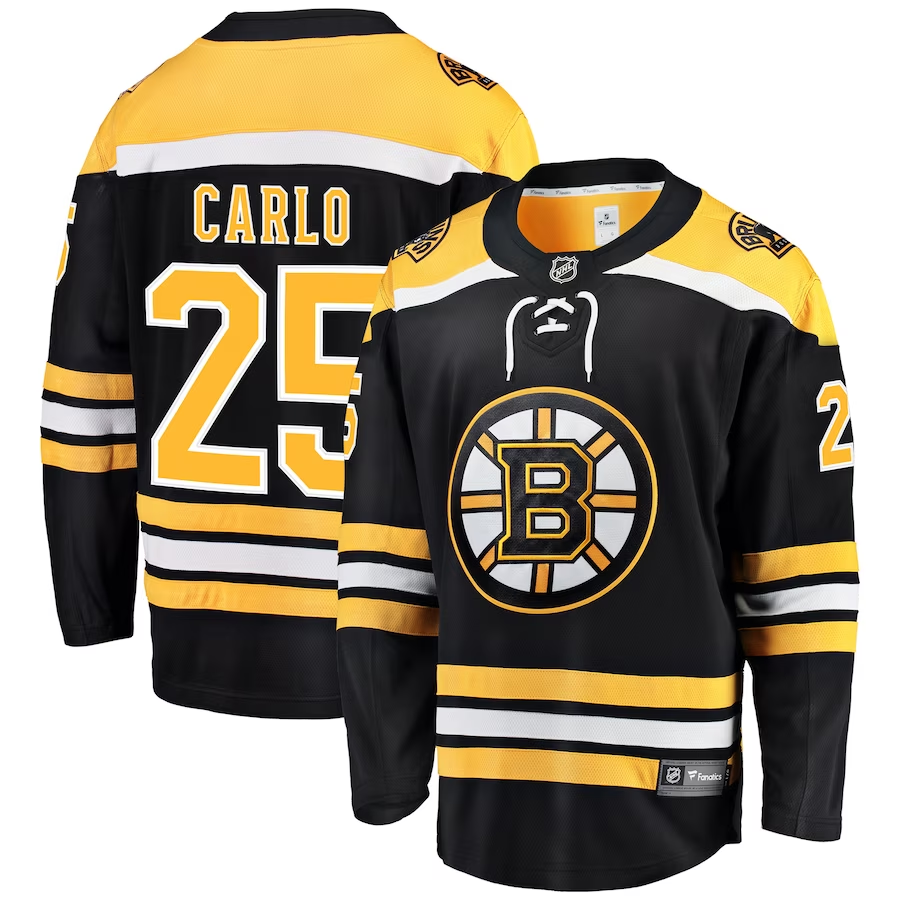 Men's Boston Bruins Brandon Carlo #25 Black Replica Player Jersey