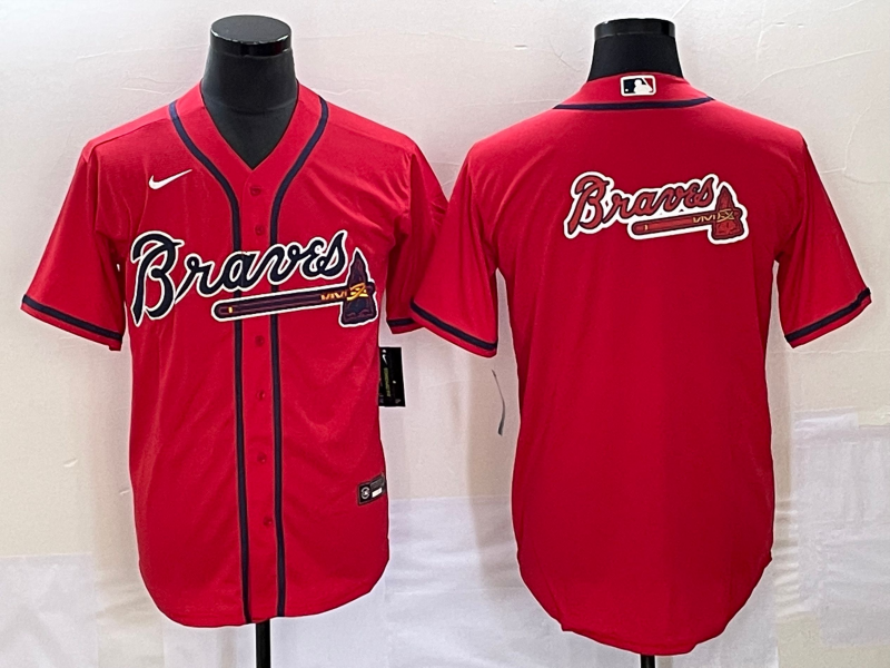 Men's Atlanta Braves Red Replica Team Jersey