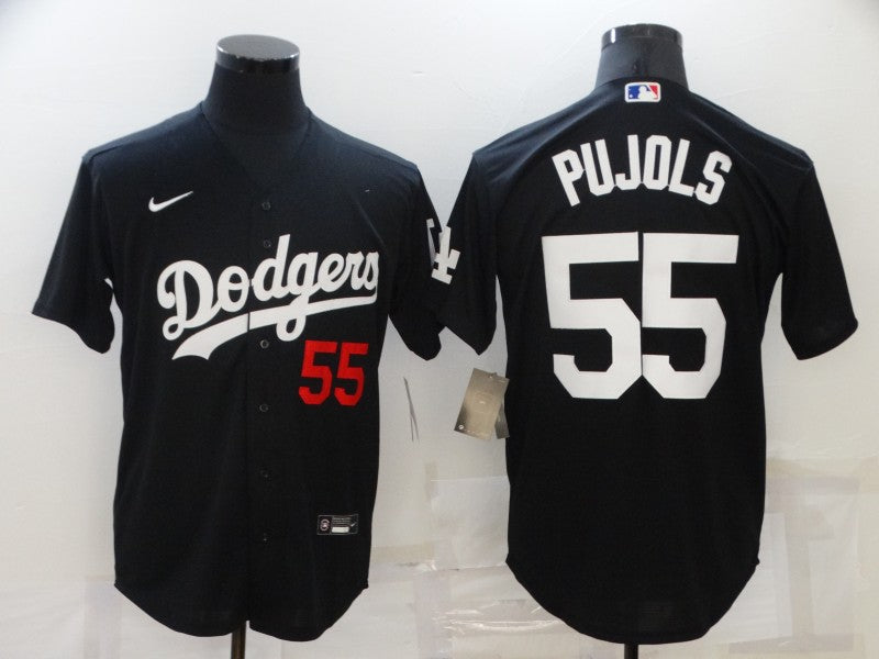 Men's Los Angeles Dodgers Albert Pujols #55 Black Replica Player Jersey