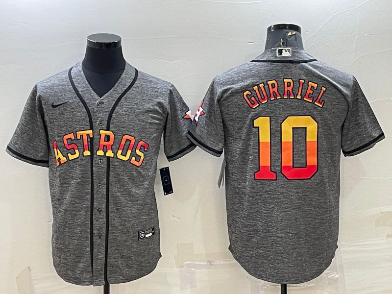 Men's Houston Astros Yuli Gurriel #10 Gray Replica Team Jersey