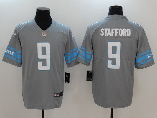 Men's Detroit Lions Matthew Stafford #9 Gray Game Jersey