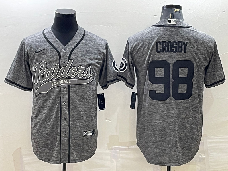 Men's Las Vegas Raiders Maxx Crosby #98 Gray Player Jersey Joint Edition