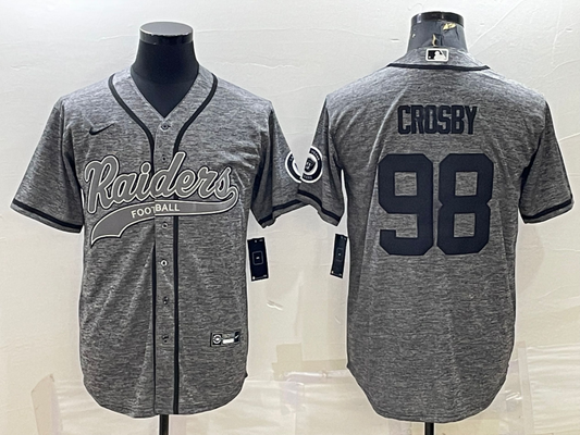 Men's Las Vegas Raiders Maxx Crosby #98 Gray Player Jersey Joint Edition