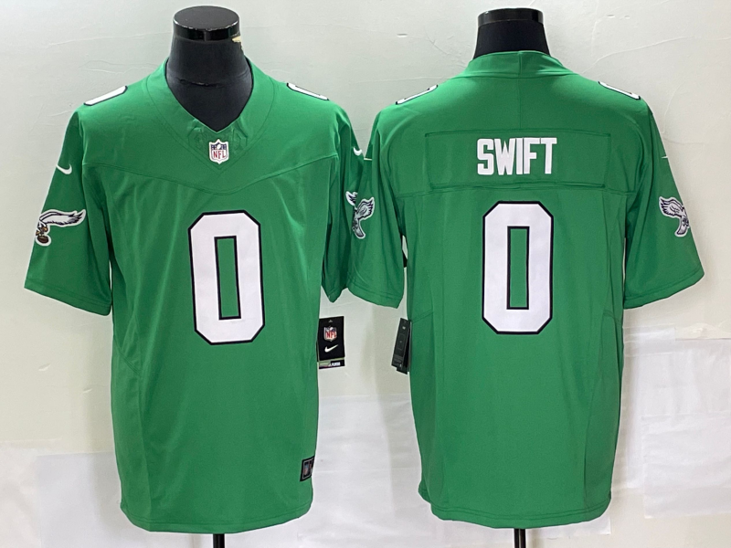 Men's Philadelphia Eagles D'Andre Swift #0 Kelly Green Game Jersey