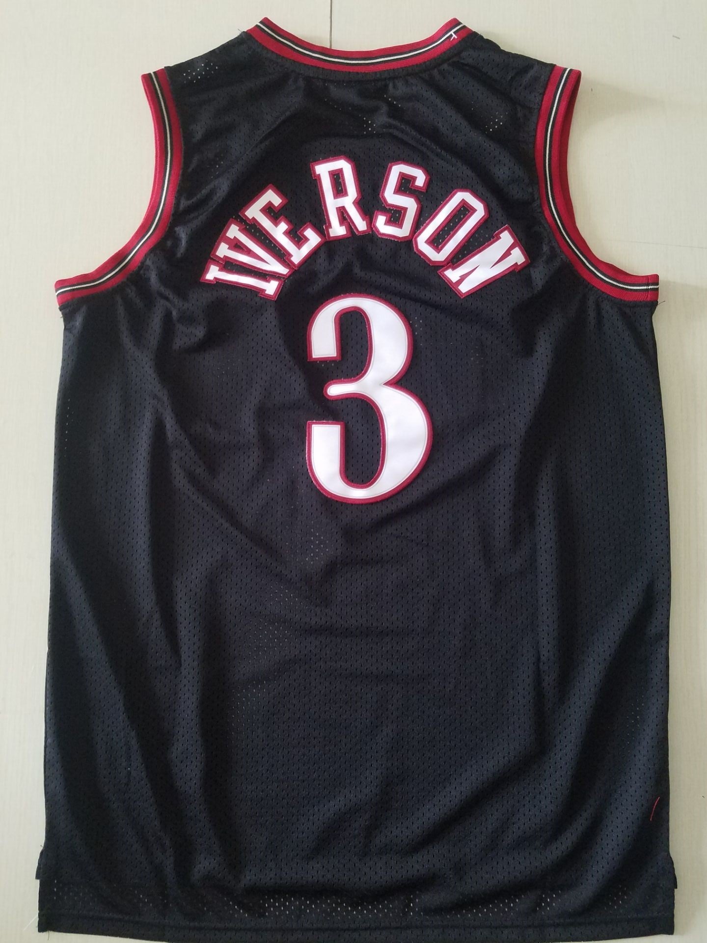 Allen Iverson #3 Philadelphia 76ers Black Throwback Swingman Jersey Full Size