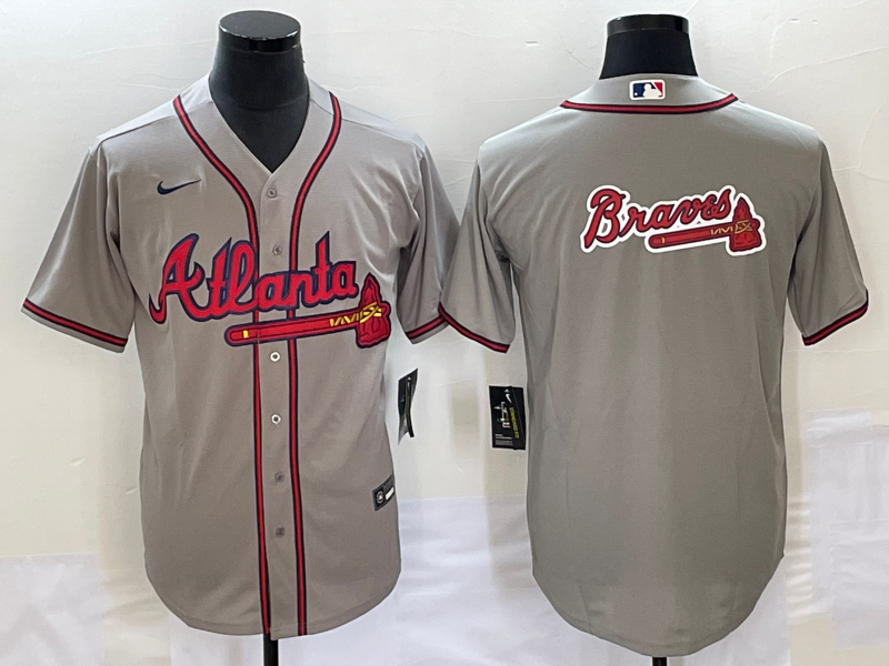 Men's Atlanta Braves Gray Replica Team Jersey