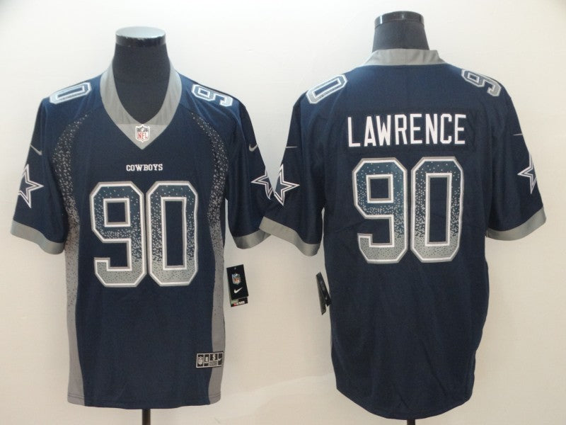 Men's Dallas Cowboys DeMarcus Lawrence #90 Navy Game Jersey