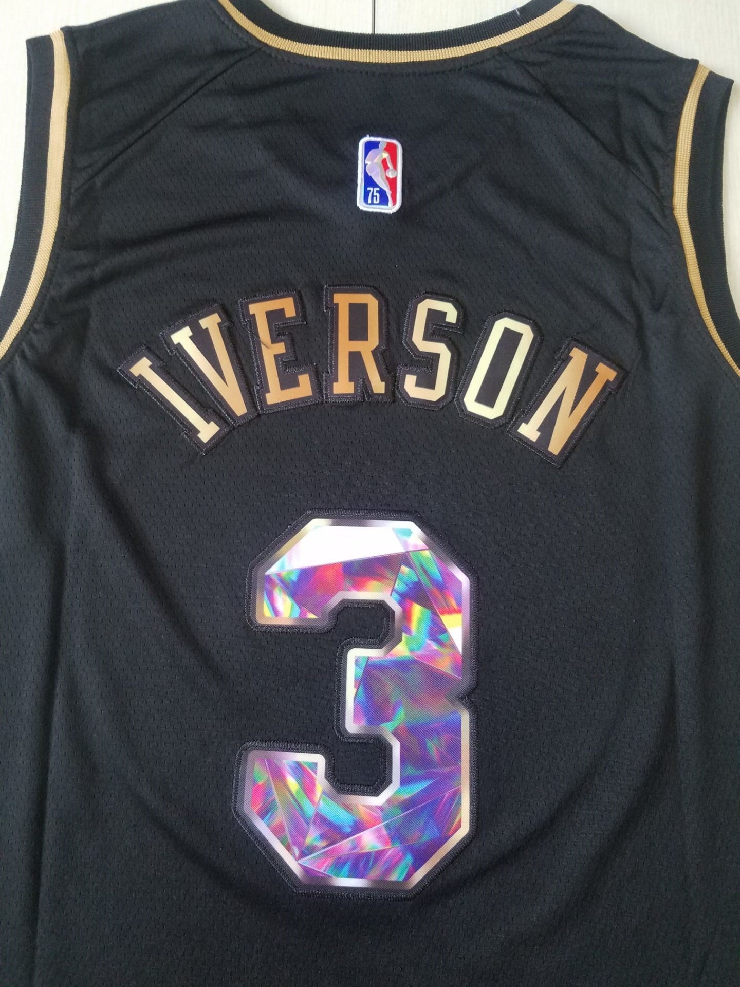 Men's Philadelphia 76ers Allen Iverson #3 Black Swingman Player Jersey