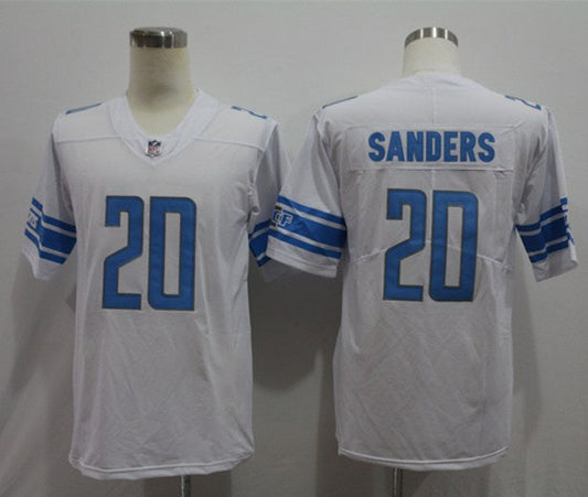 Men's Detroit Lions Barry Sanders #20 White Team Game Jersey