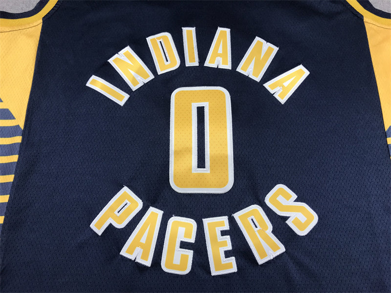 Men's Indiana Pacers Tyrese Haliburton #0 Navy Swingman Jersey - Icon Edition