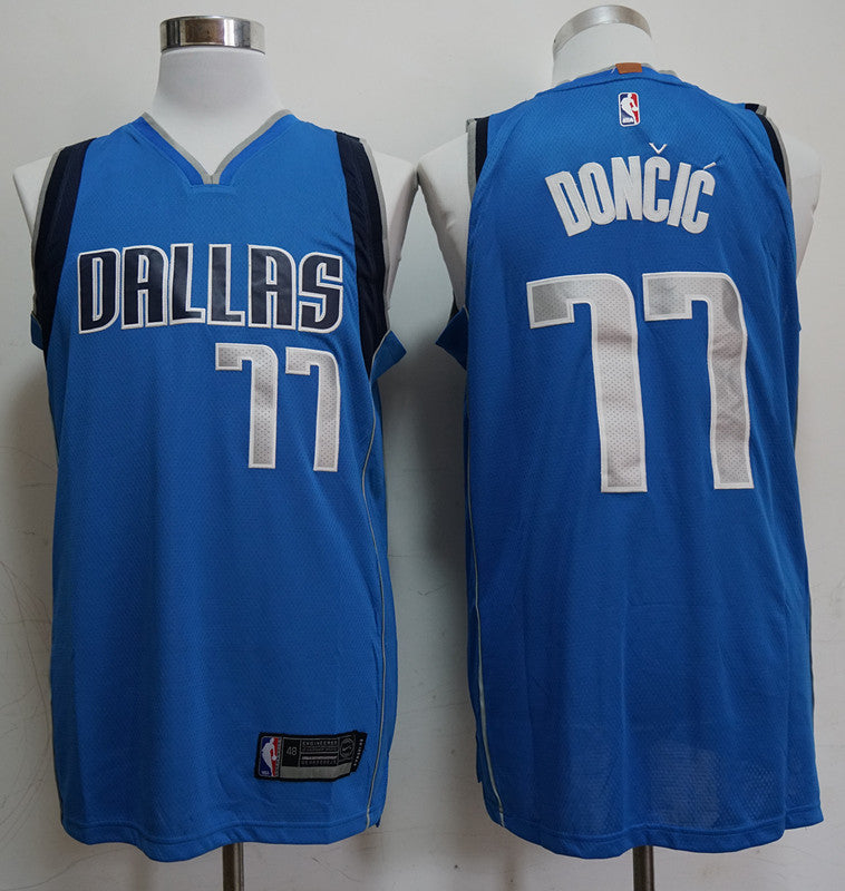 Men's Dallas Mavericks Luka Doncic #77 NBA Blue Replica Jersey