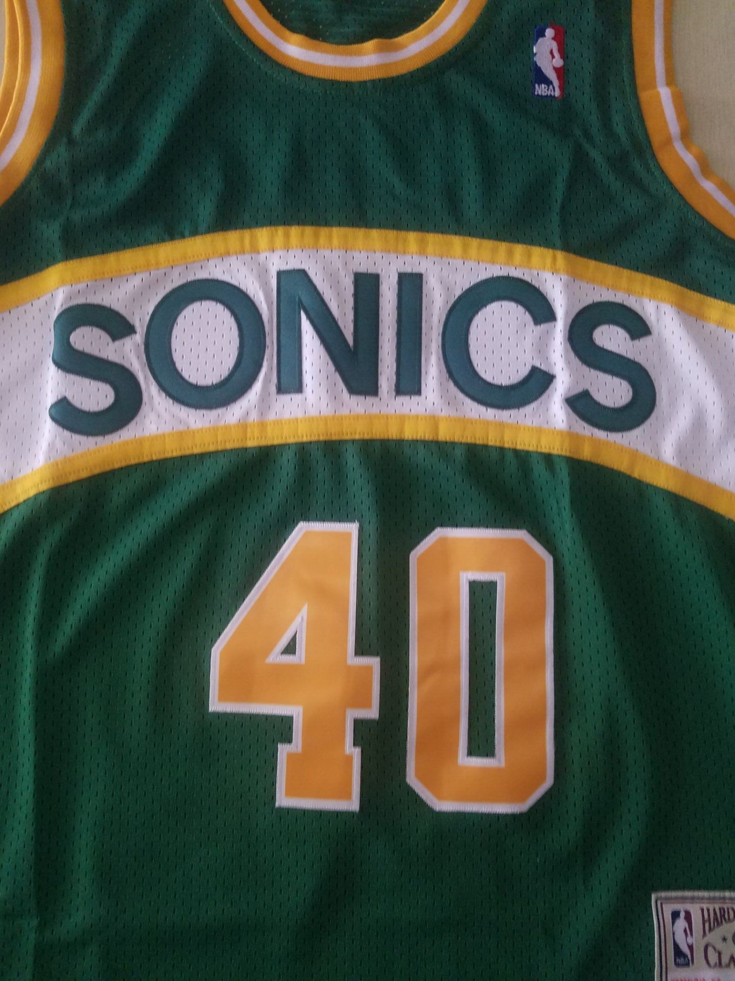 Men's Seattle SuperSonics Shawn Kemp Green Hardwood Classics Swingman Jersey