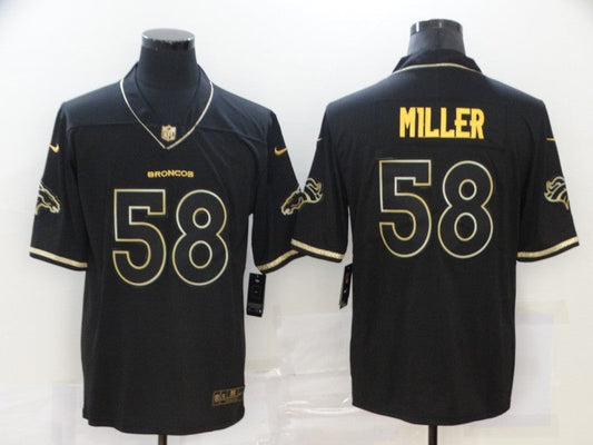 Men's Denver Broncos #58 Von Miller Black Player Game Jersey