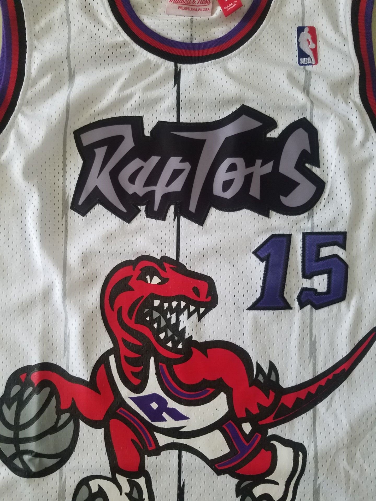 Men's Toronto Raptors Vince Carter Mitchell & Ness White Classics Jersey