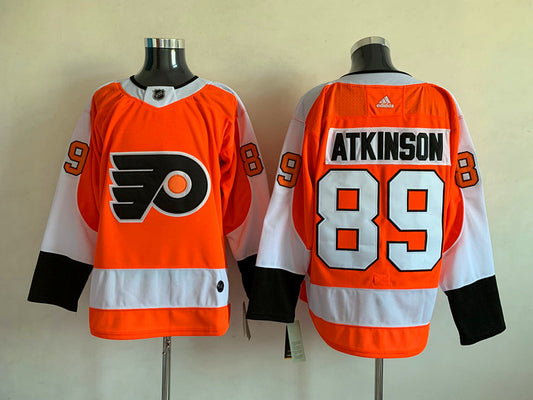 Men's Philadelphia Flyers Cam Atkinson #89 Orange Replica Player Jersey