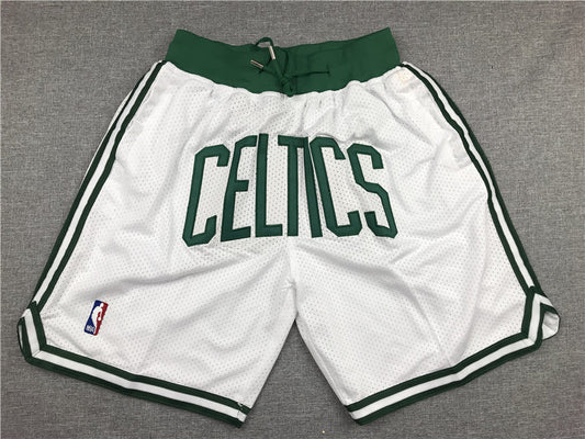 Men's Boston Celtics White Basketball Retro Shorts