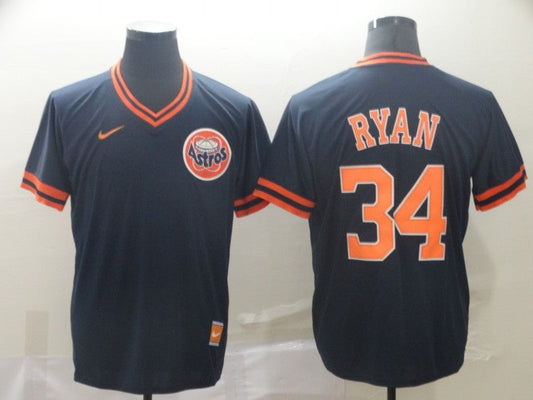 Men's Houston Astros Nolan Ryan #34 Navy Fashion Stitched Jersey