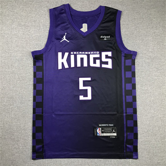 Men's Sacramento Kings De'Aaron Fox #5 Purple Swingman Jersey - Statement Edition