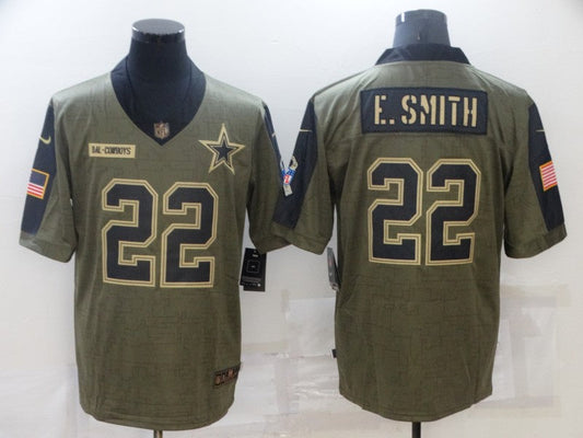 Men's Dallas Cowboys Emmitt Smith #22 Brown Game Player Jersey