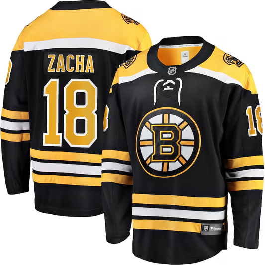 Men's Boston Bruins Pavel Zacha #18 Black Replica Player Jersey