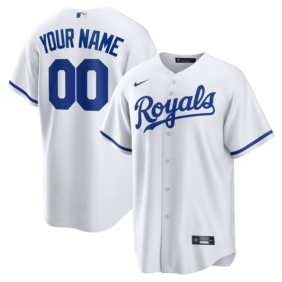 Men's Kansas City Royals White Replica Custom Jersey