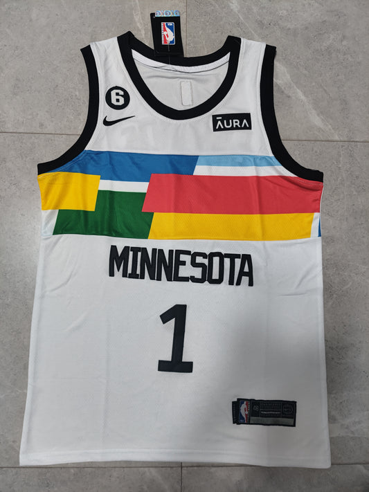 Men's Minnesota Timberwolves Anthony Edwards #1 White 2022/23 Fastbreak Jersey - City Edition