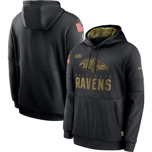 Men's Baltimore Ravens NFL 2020 Salute to Service Hoodie Black