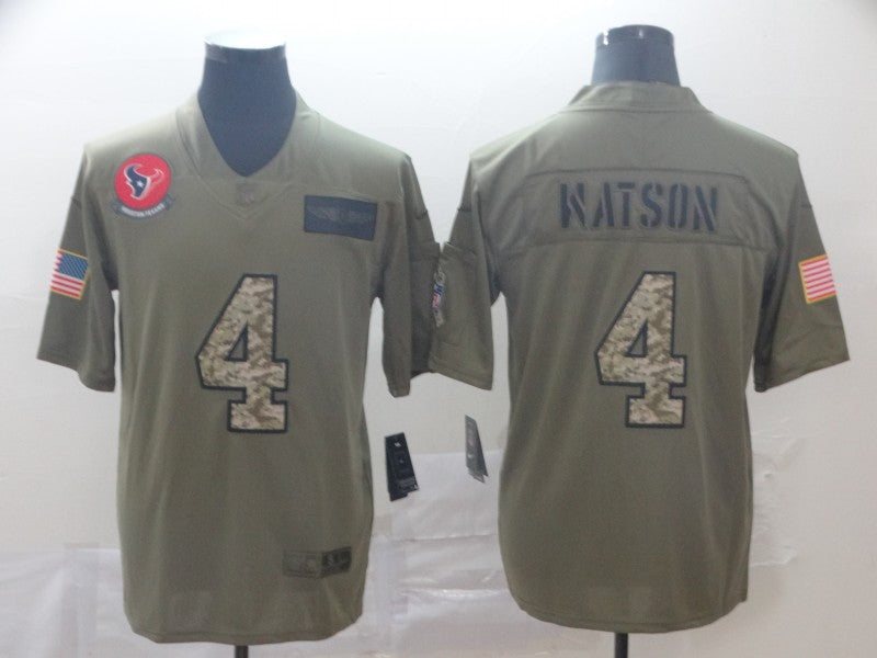 Men's Houston Texans Deshaun Watson #4 Brown Game Player Jersey