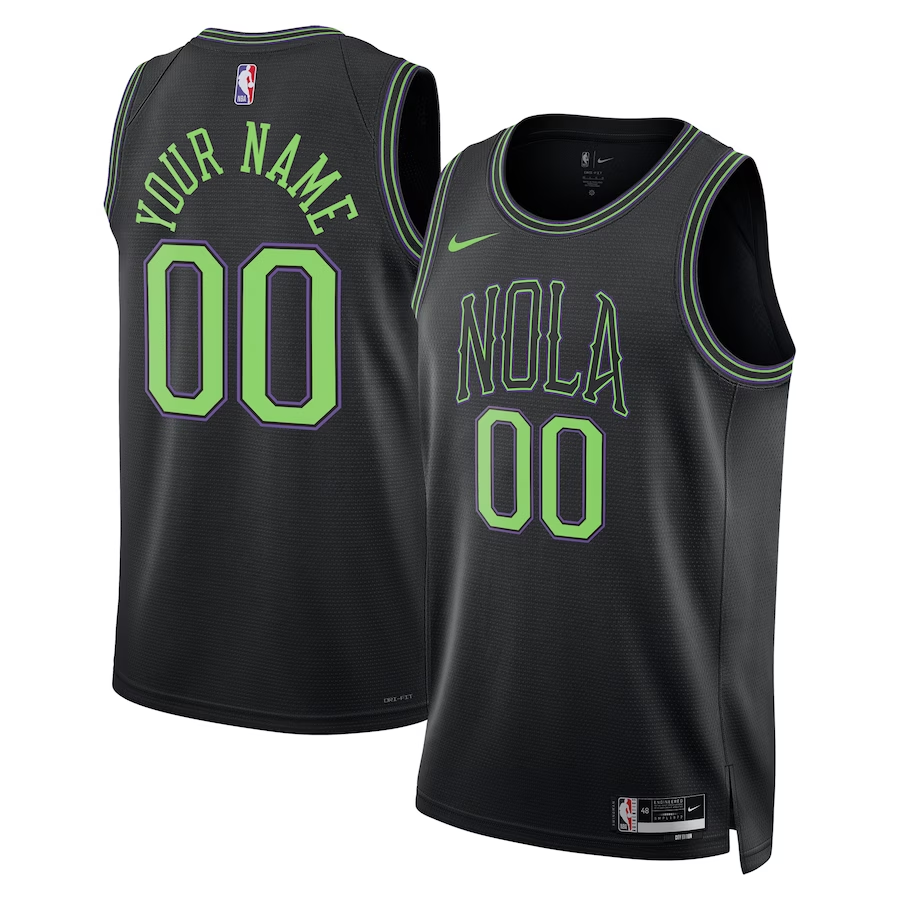 Men's New Orleans Pelicans Black 2023/24 Custom Swingman Jersey - City Edition