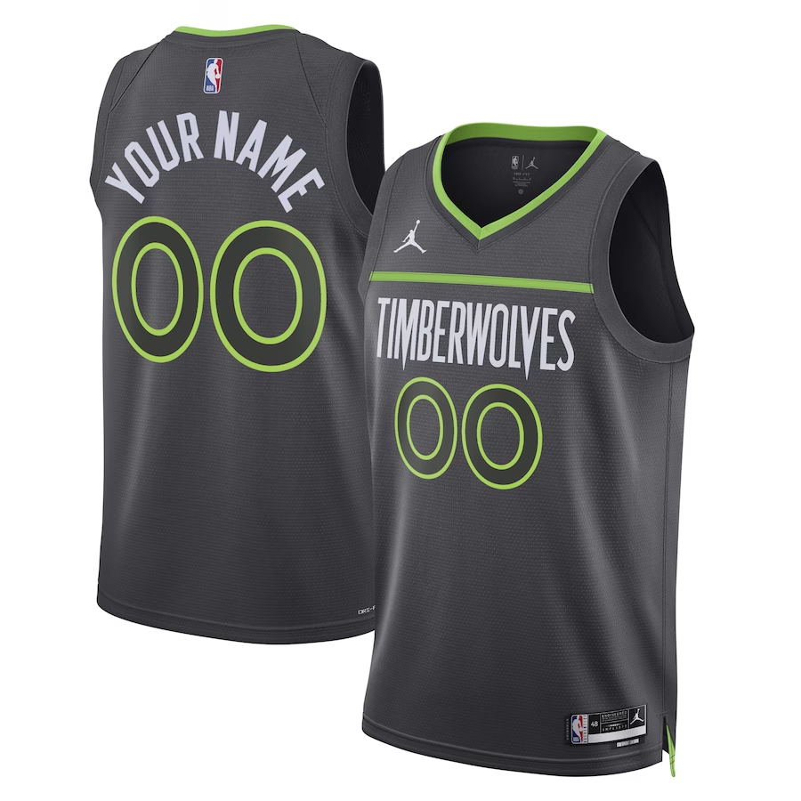 Men's Minnesota Timberwolves Black 2022/23 Swingman Custom Jersey - Statement Edition