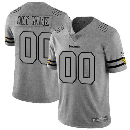 Custom Minnesota Vikings 2019 Gray Gridiron Gray Vapor Untouchable Limited Jersey Stitched Jerseys American Football Jerseys