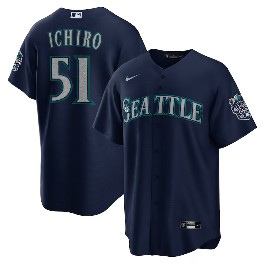 Men's Seattle Mariners Ichiro Suzuki #51 Navy Alternate Replica Player Jersey