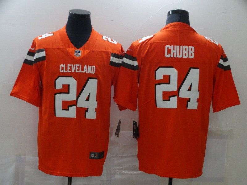 Men's Cleveland Browns Nick Chubb #24 Orange Game Jersey