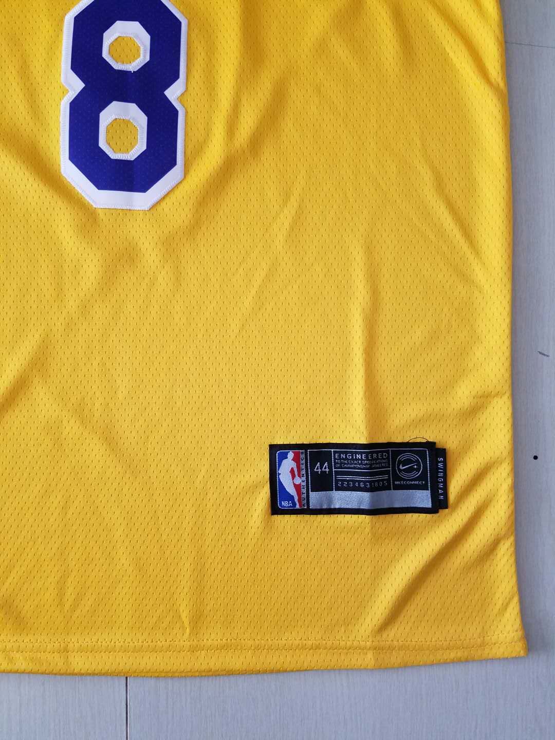 Men's Los Angeles Lakers Kobe Bryant #8 Yellow Swingman Player Jersey